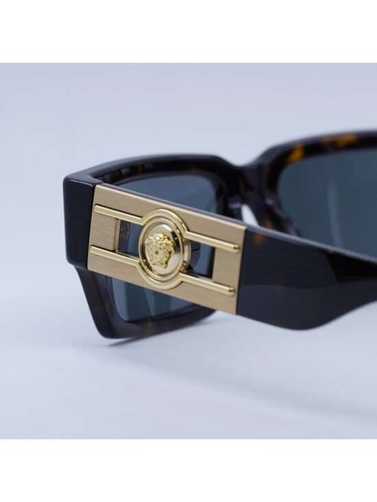 Versace VE4459 108/87 Unisex Sunglasses Havana Rectangle Frame, Grey Lenses main image 5